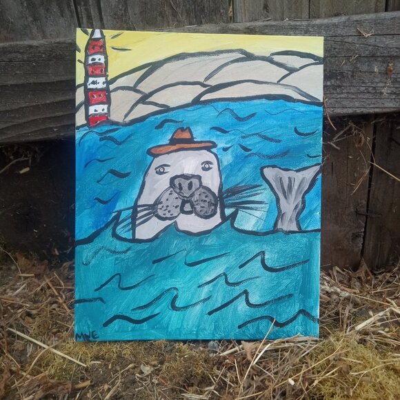 Folk Art Seal Painting - Picture 7 of 11